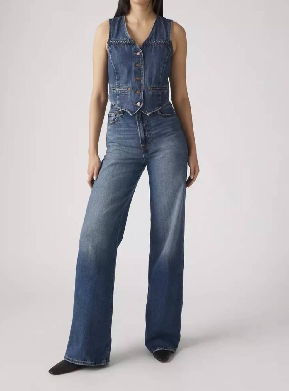 NEW LEVI'S ribcage wide leg jeans in polar perimeter